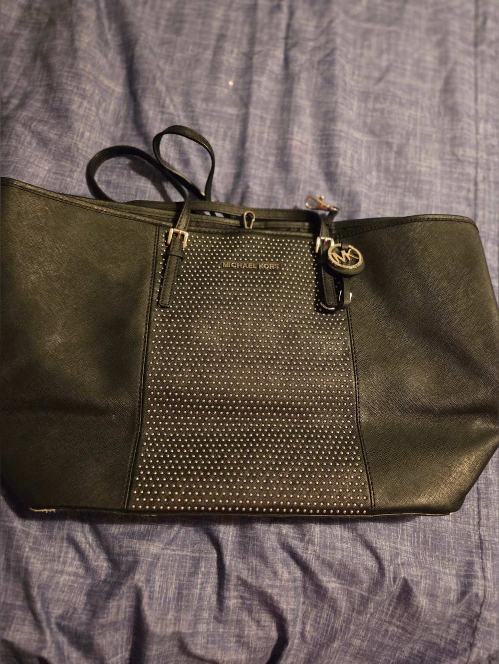 Michael Kors Black Studded Tote Bag